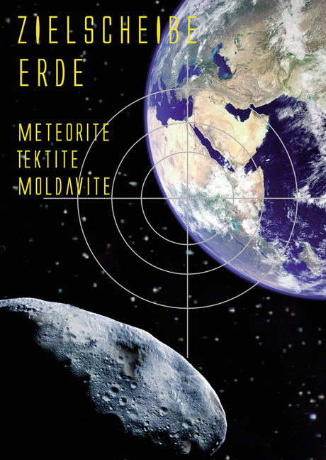 Meteorit und Erde aus dem Weltall betrachtet-Flyer