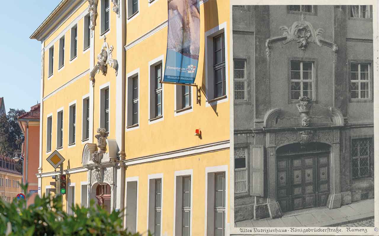 Ponickauhaus-Fassade - Heute und Früher