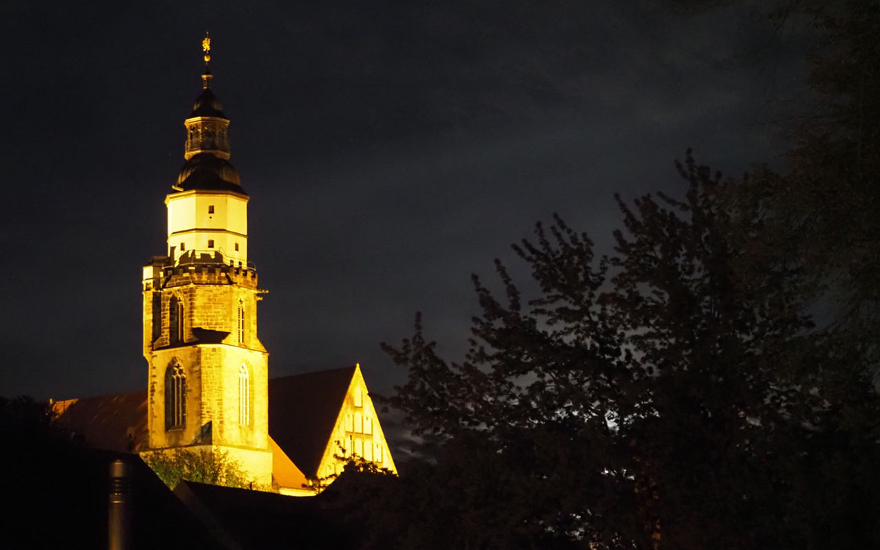 St. Marien Kirche Kamenz bei Nacht